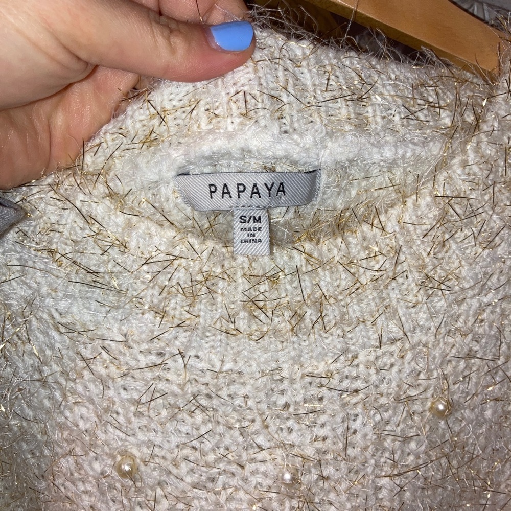 Papaya Sparkly Sweater - Picture 2 of 3